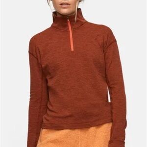 Outdoor Voices Burnt Orange 
OV Fleece Half-Zip Long Sleeve Shirt Top Size: XS